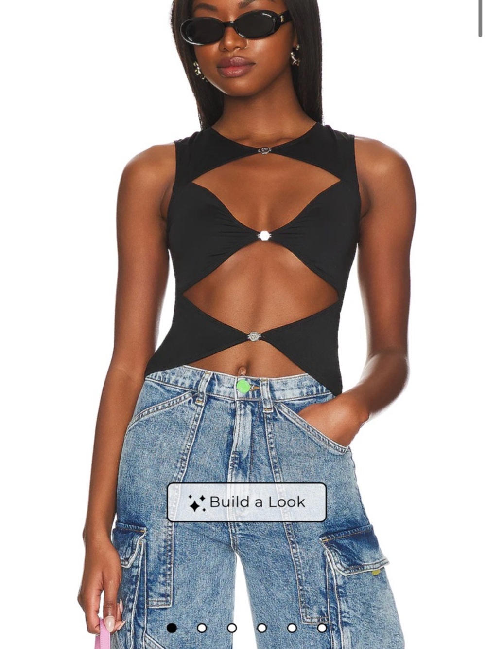 Black Cutout Crop Top